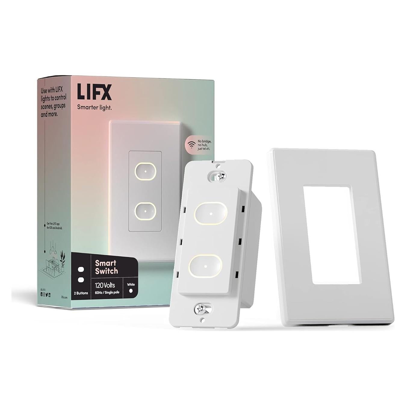Interruptor Inteligente LIFX Blanco 2 Botones Wi-Fi Táctil