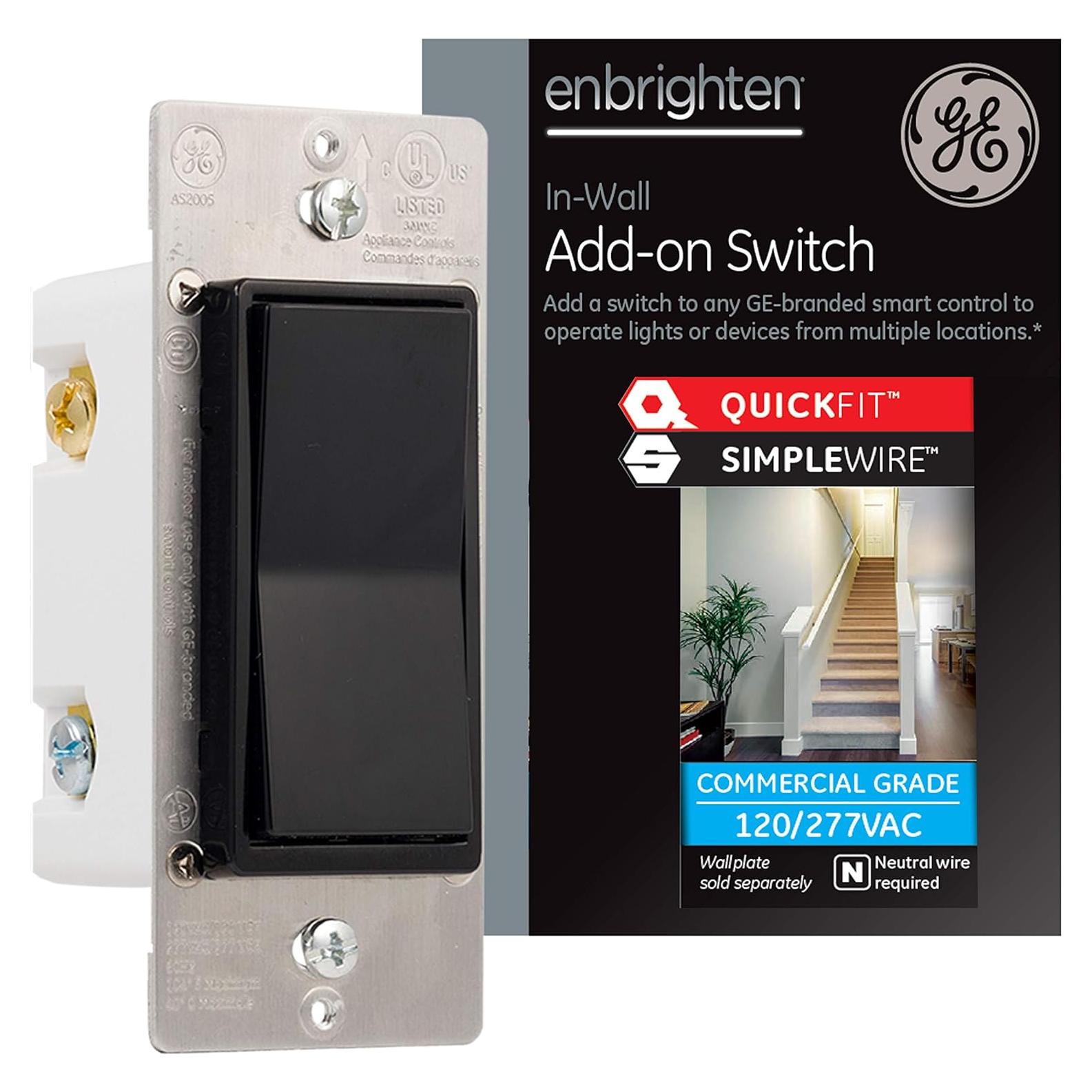 Interruptor Adicional GE Enbrighten 2ª Gen. Negro 277V