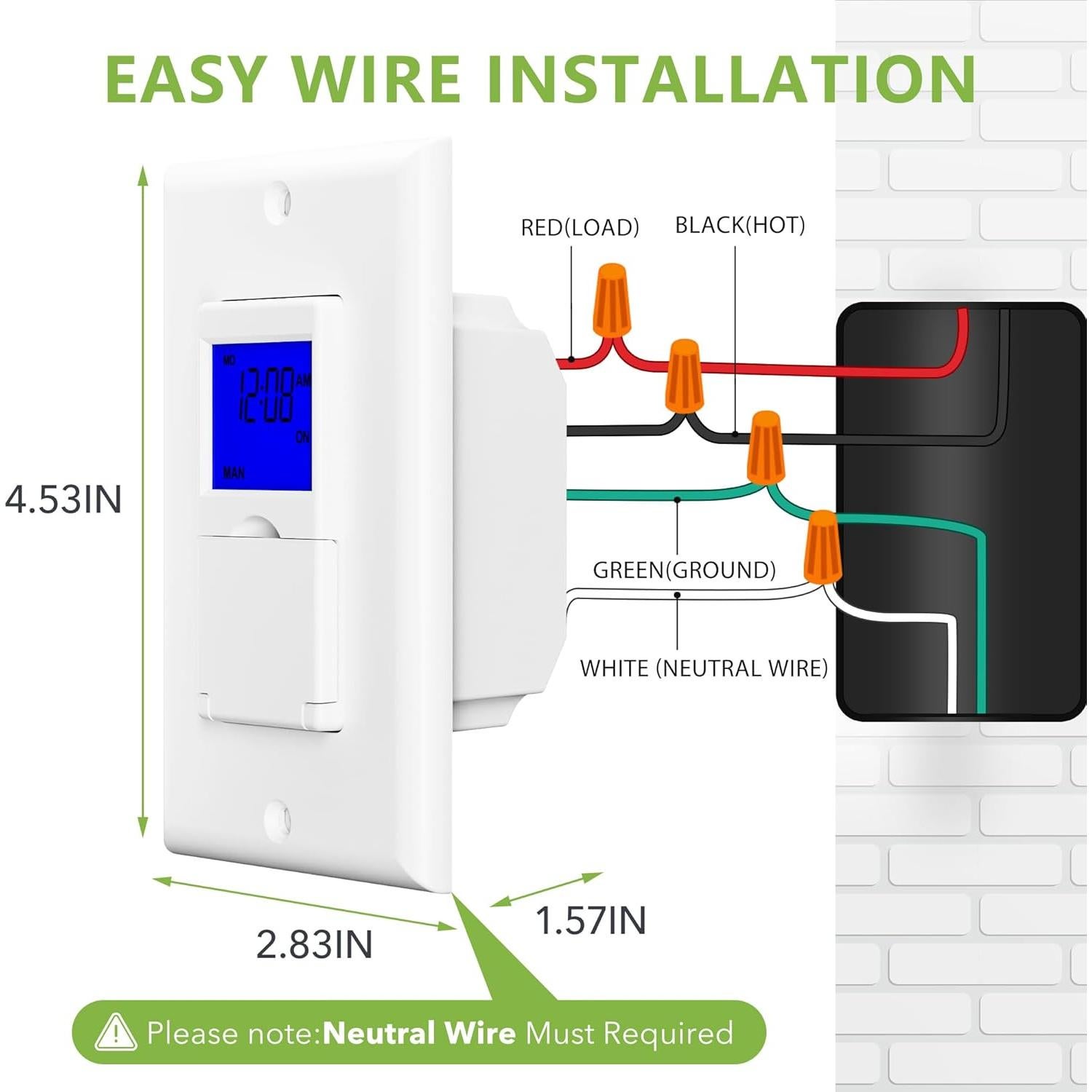 Interruptor Temporizador Astronómico BN-LINK 7 Días Luz de Fondo