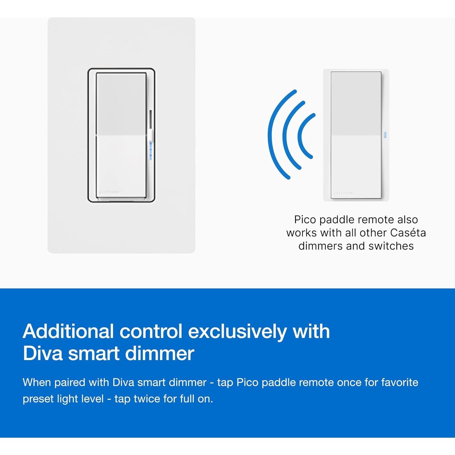 Control Remoto Paddle Pico Lutron PJ2-P2B-GLA Almendra Clara