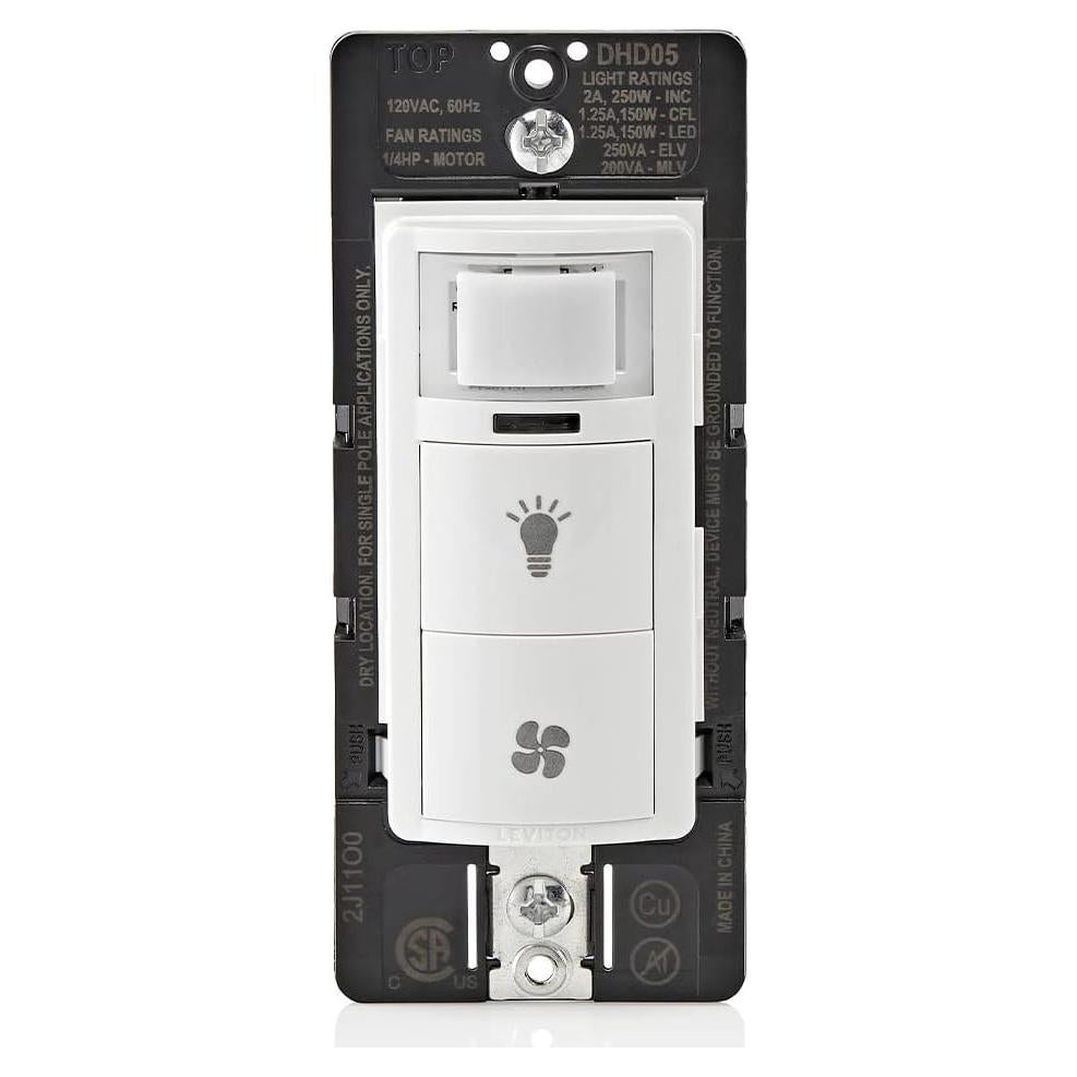 Sensor de Humedad Leviton DHD05-1LW con Interruptor Luz Blanco
