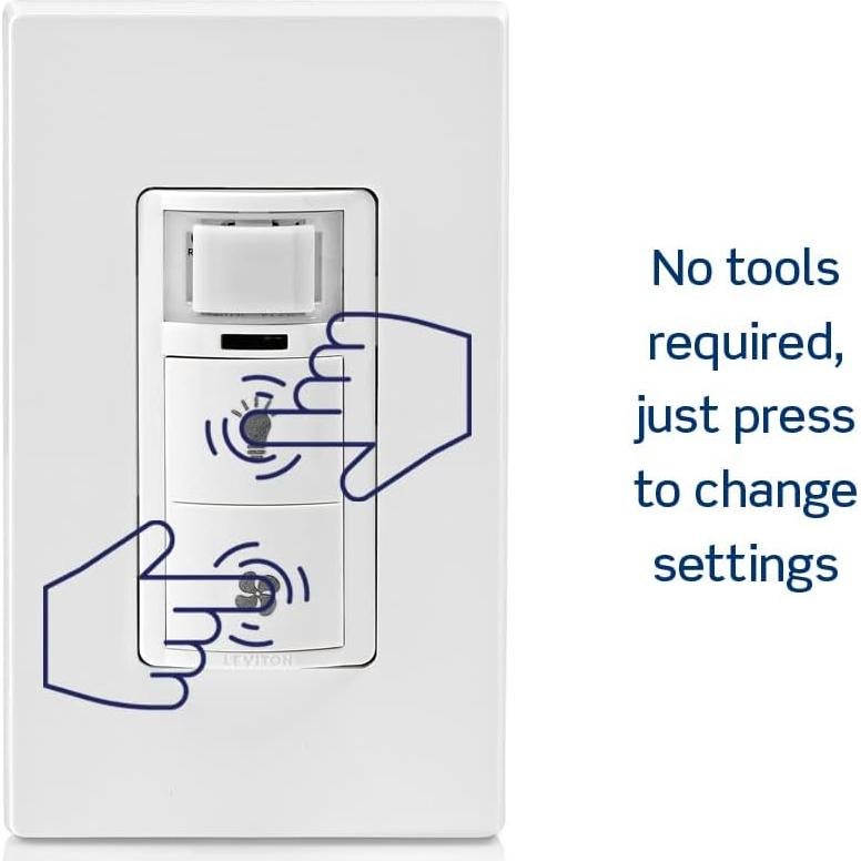 Sensor de Humedad Leviton DHD05-1LW con Interruptor Luz Blanco
