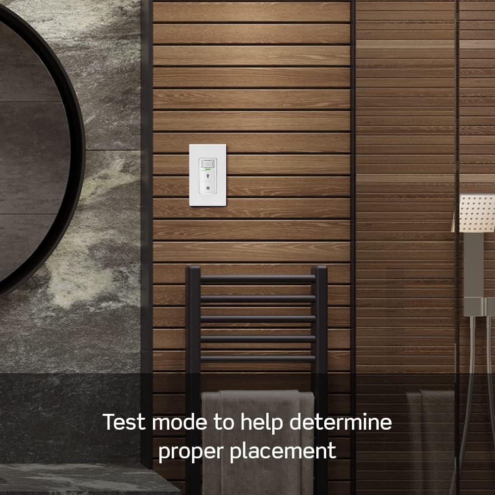 Sensor de Humedad Leviton DHD05-1LW con Interruptor Luz Blanco