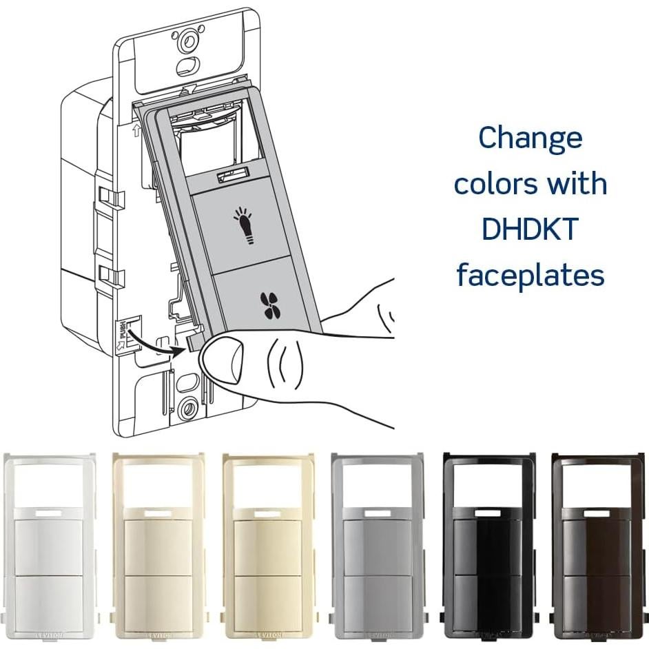 Sensor de Humedad Leviton DHD05-1LW con Interruptor Luz Blanco