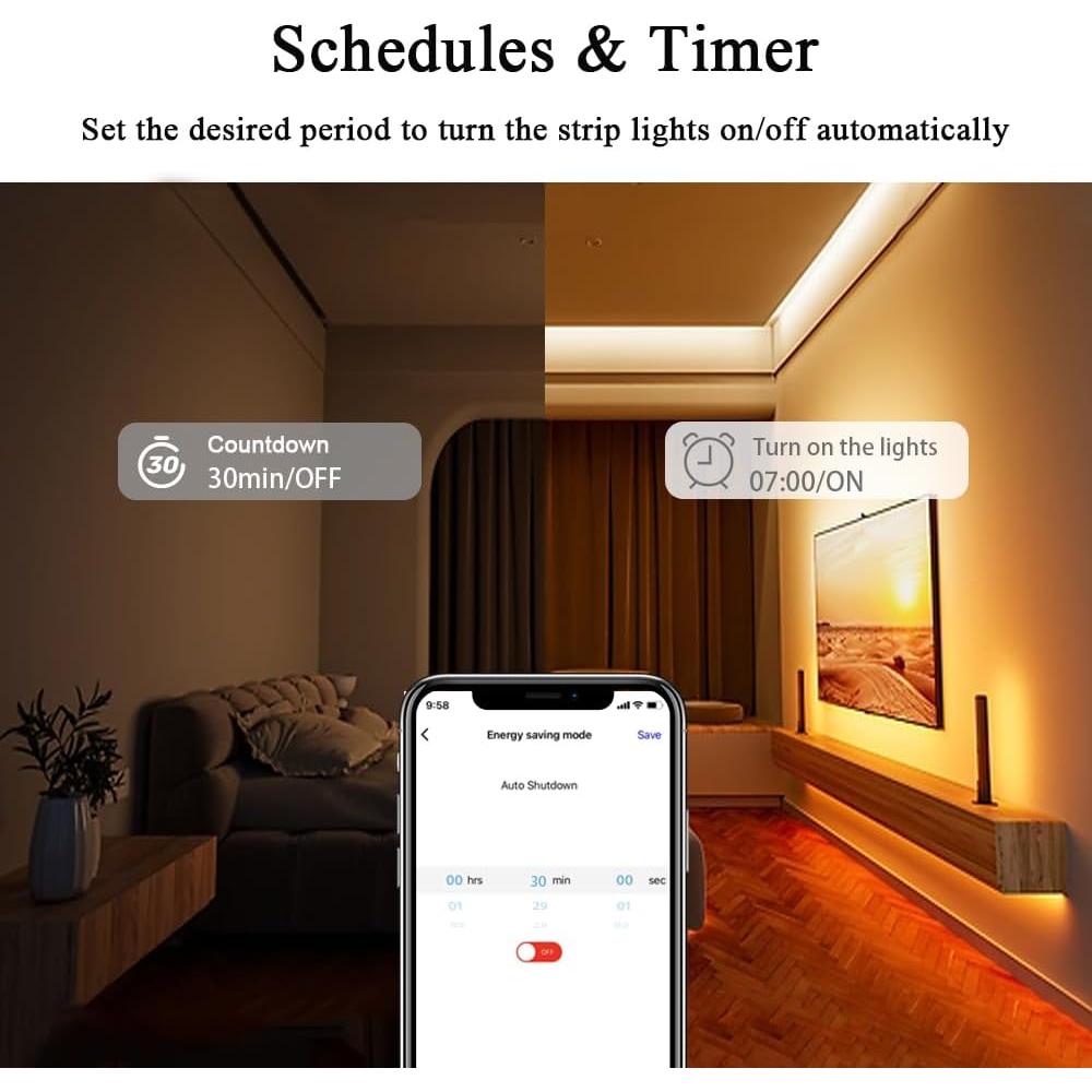 Kit de Luces LED Inteligente LANBON 10m con Control por Voz