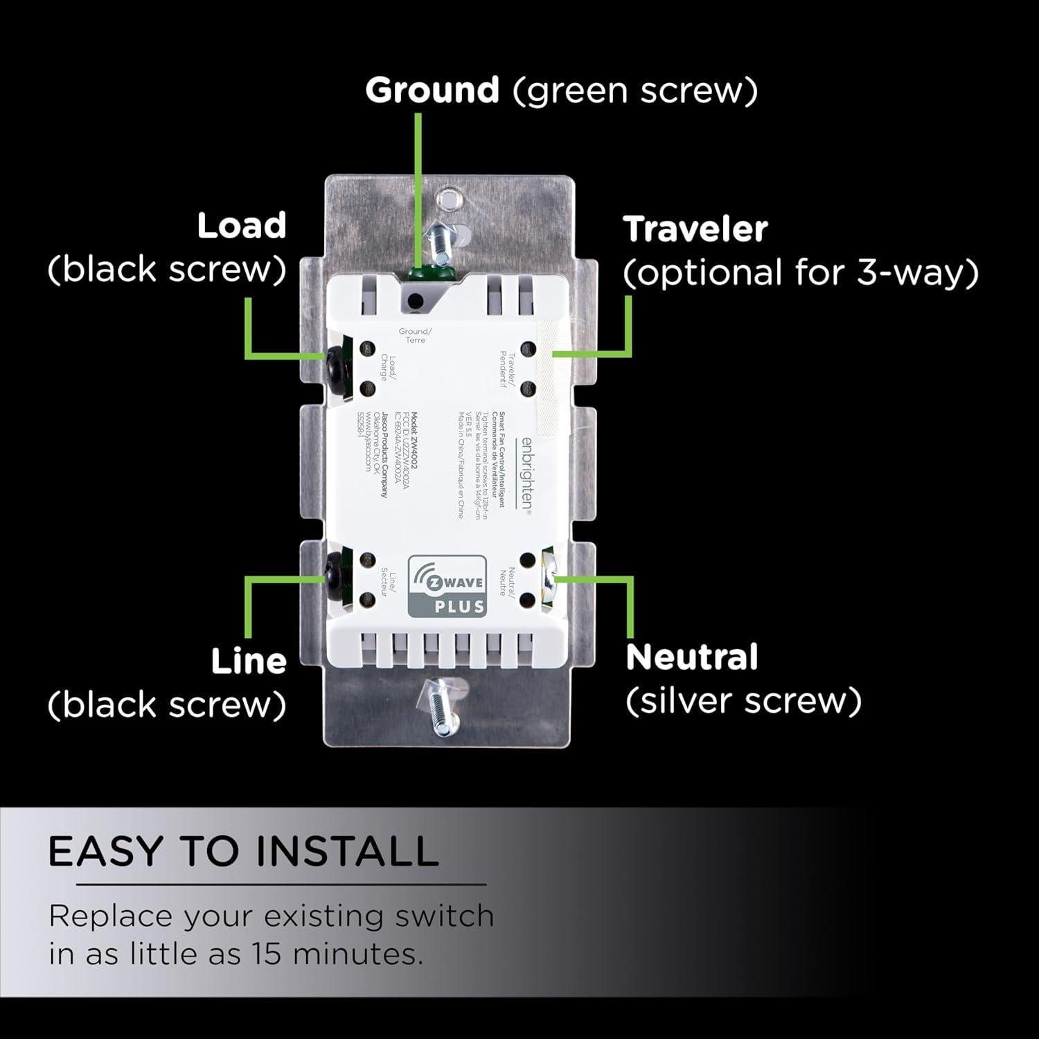 Control de Ventilador Inteligente Enbrighten Z-Wave Plus 14314