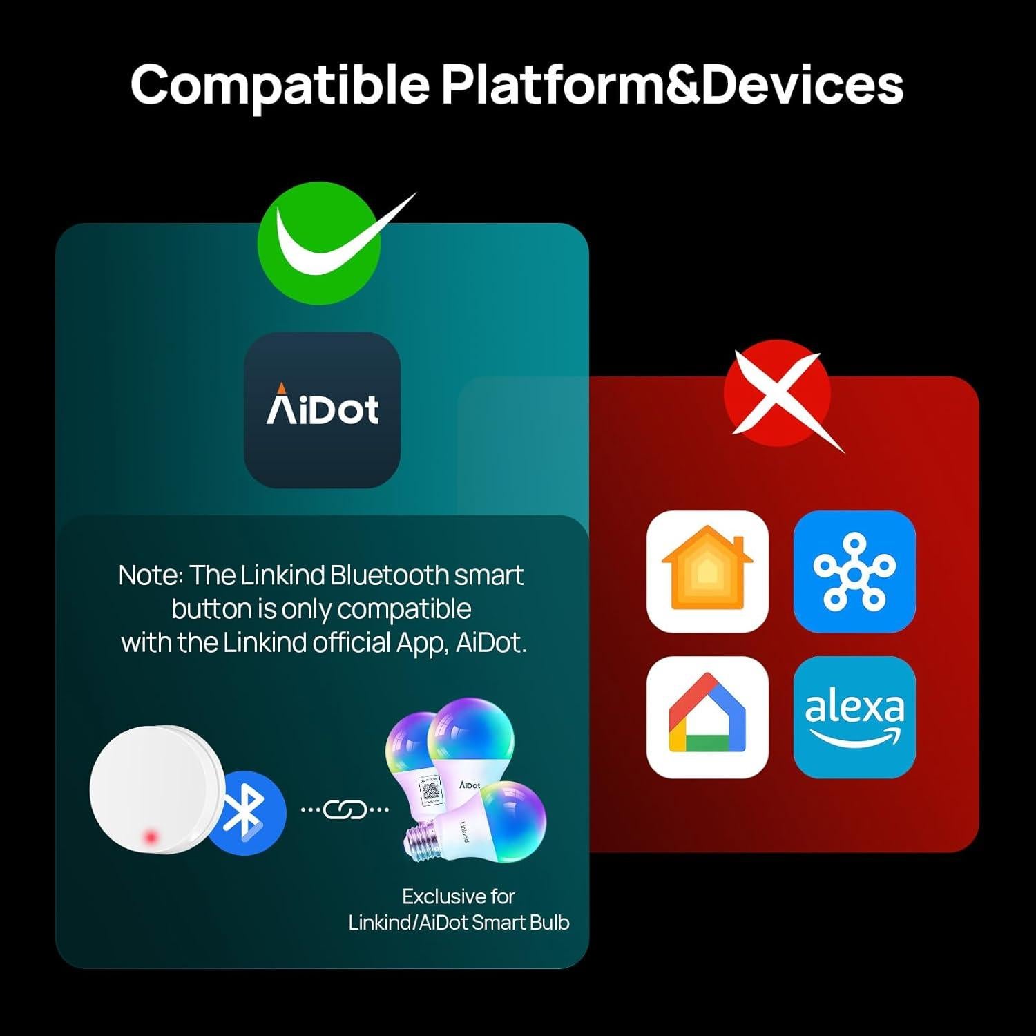 Bombilla Inteligente Linkind Matter E26 9W RGBW Paquete de 4