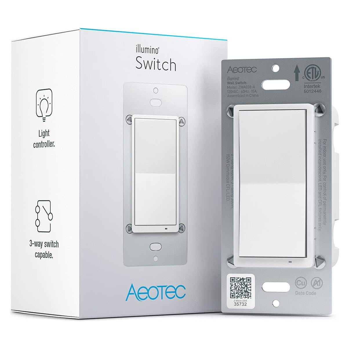 Interruptor de Pared Aeotec Z-Wave Plus Gen7 On/Off 150W