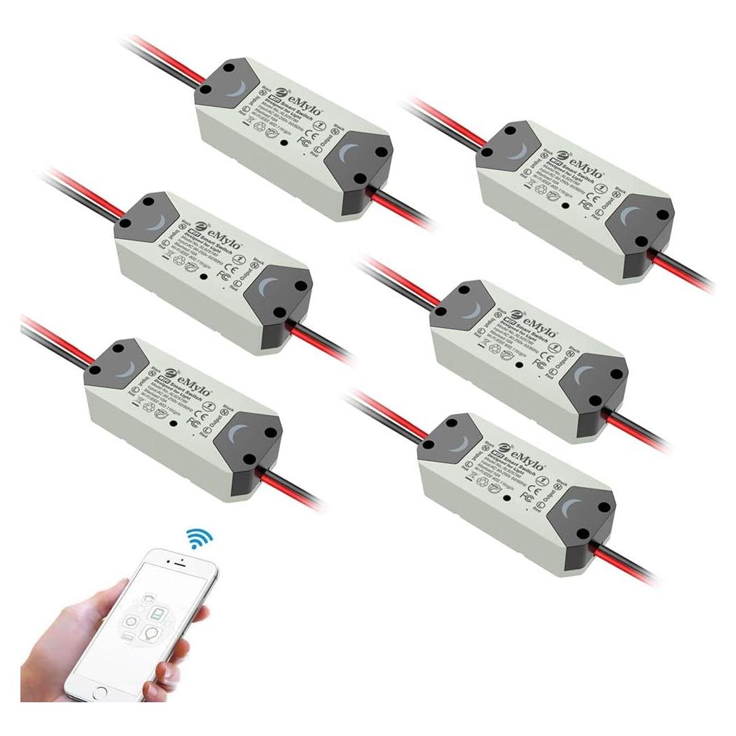 Interruptor WiFi Inteligente eMylo 6 Paquetes Control Remoto