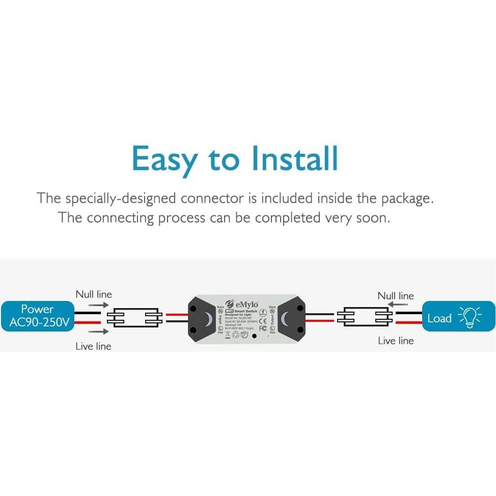 Interruptor WiFi Inteligente eMylo 6 Paquetes Control Remoto