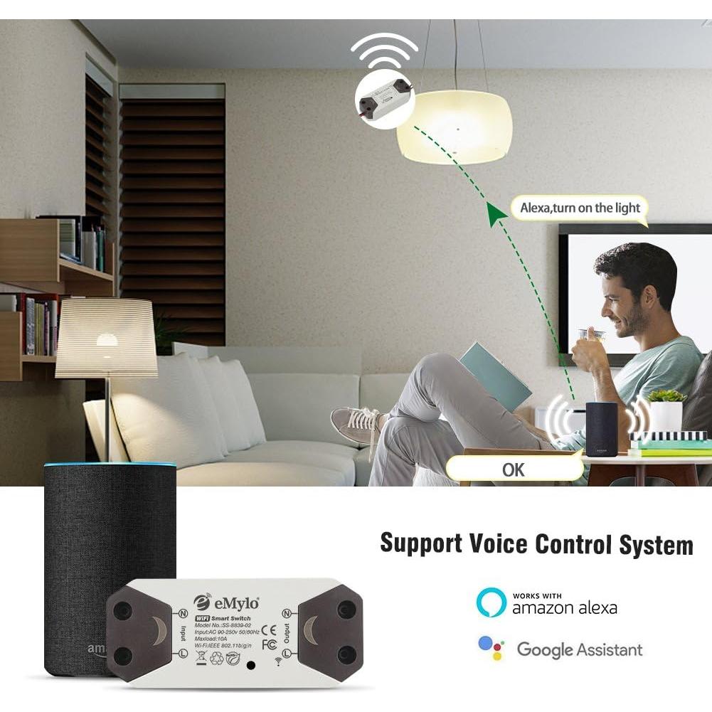 Interruptor WiFi Inteligente eMylo 6 Paquetes Control Remoto