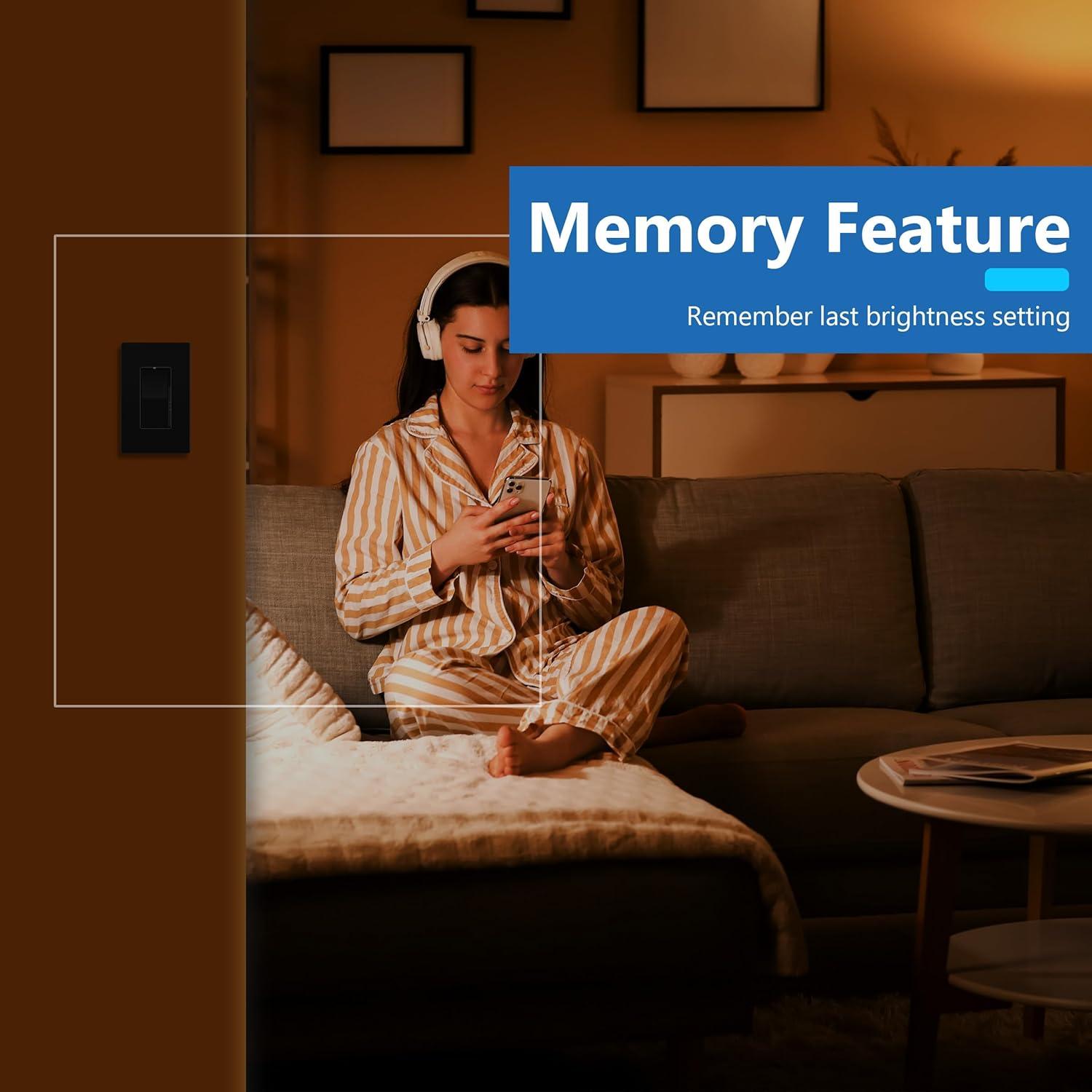 Interruptor de Atenuador LIDER 300W Negro 2 Paquete