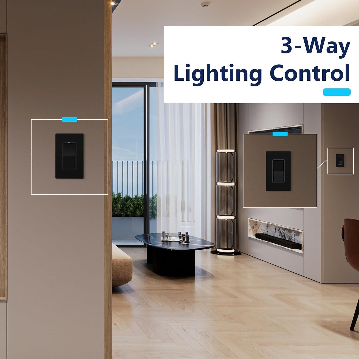 Interruptor de Atenuador LIDER 300W Negro 2 Paquete