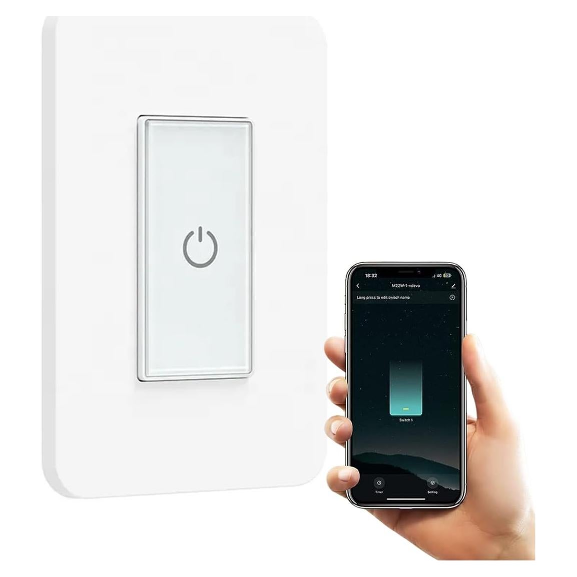 Interruptor de Luz Inteligente Nexete Wi-Fi 2.4GHz Blanco