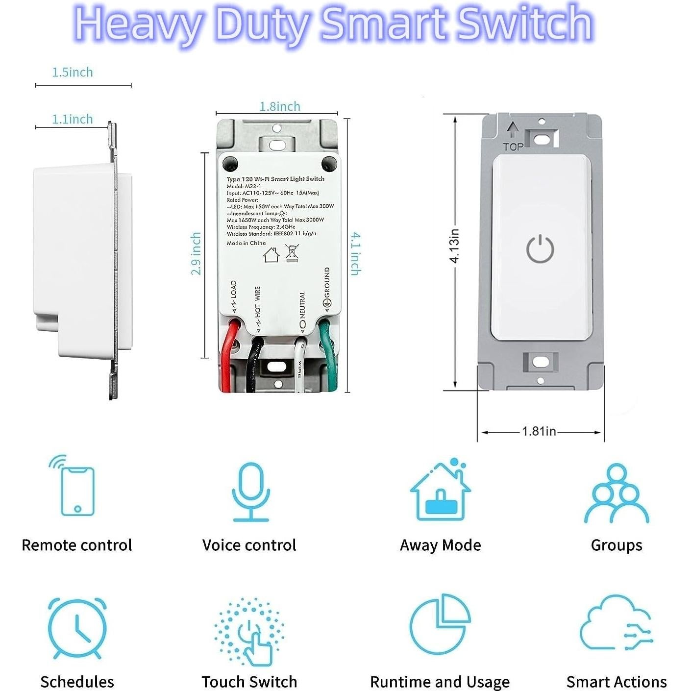 Interruptor de Luz Inteligente Nexete Wi-Fi 2.4GHz Blanco