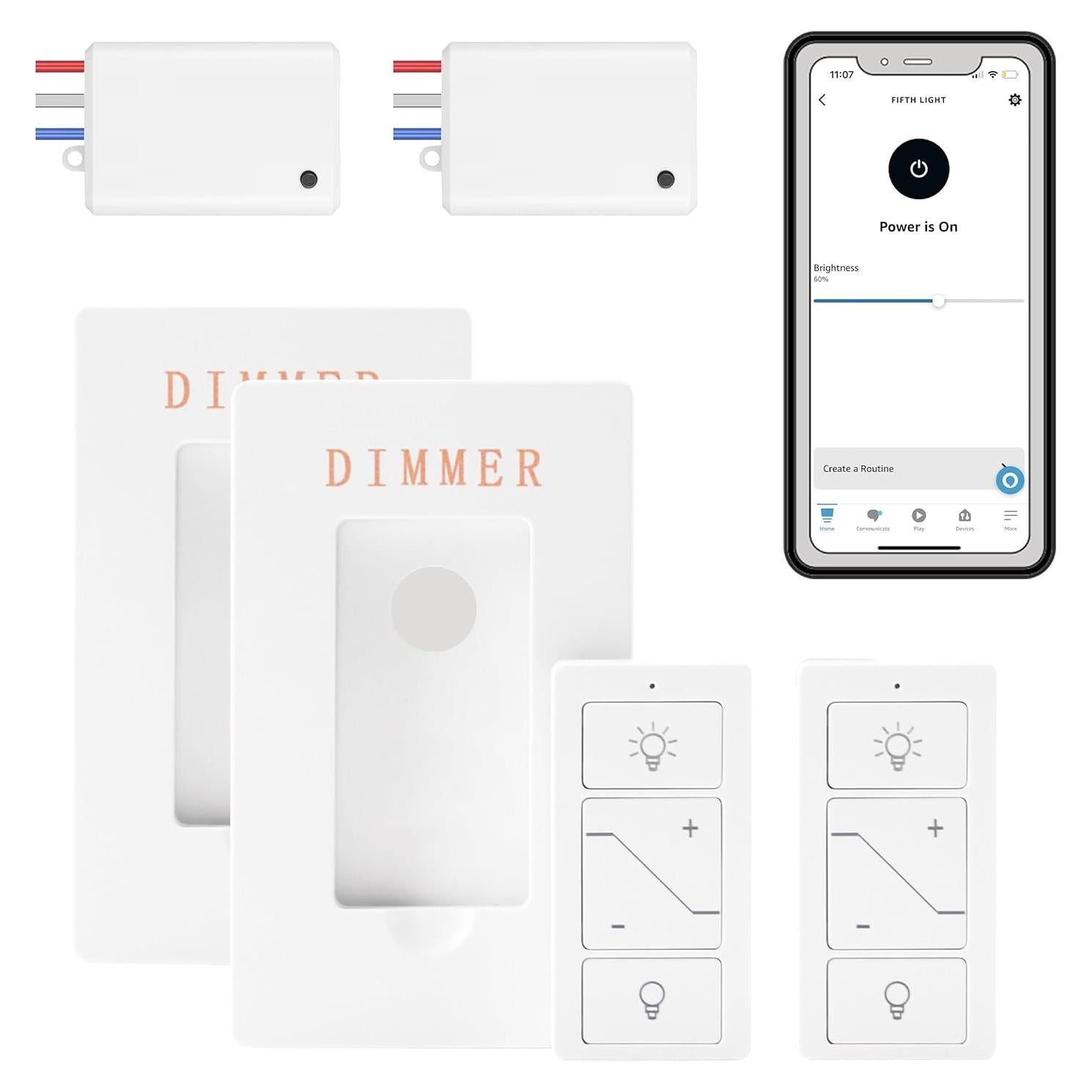 Interruptor de luz regulable Humpptom inalámbrico con control Alexa