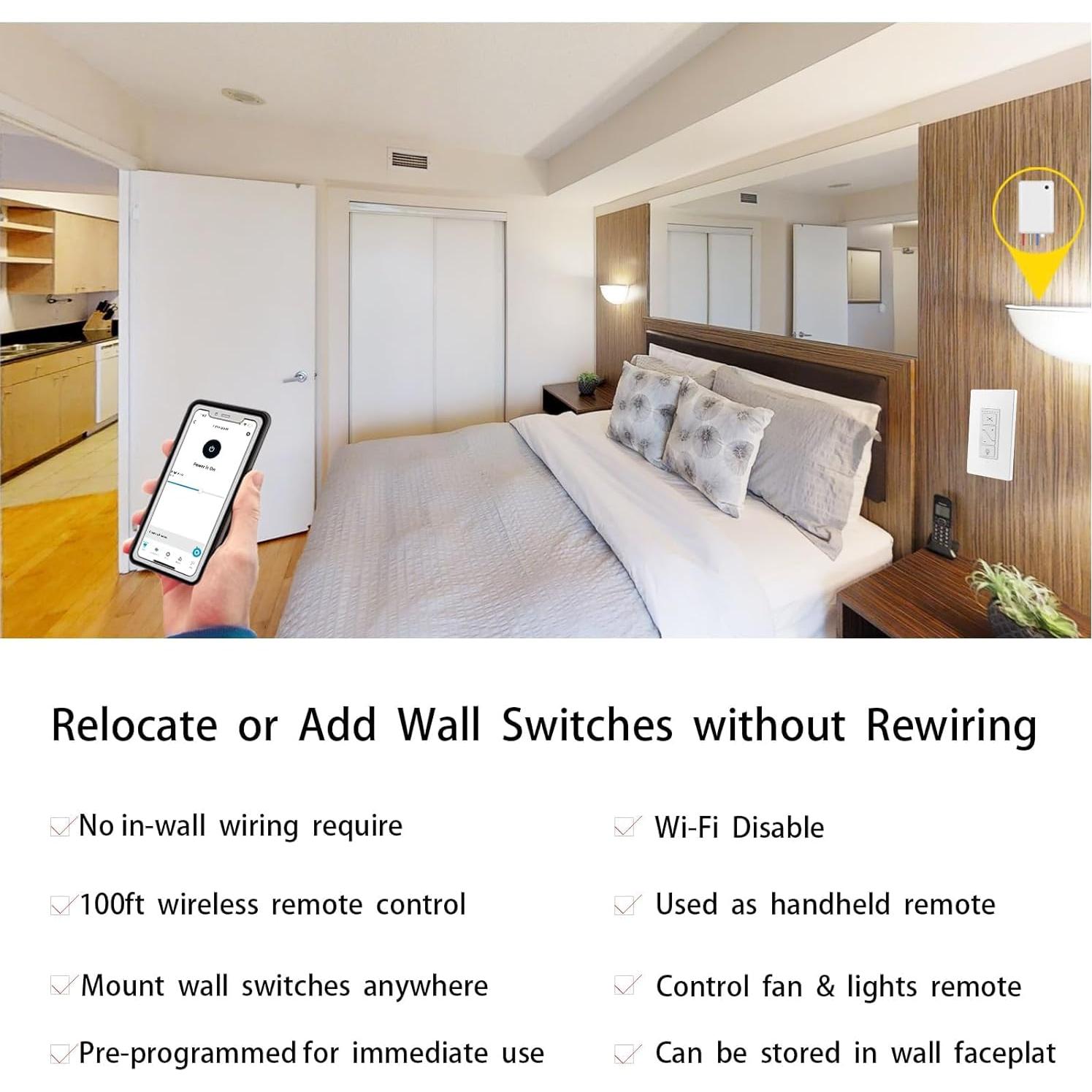 Interruptor de luz regulable Humpptom inalámbrico con control Alexa