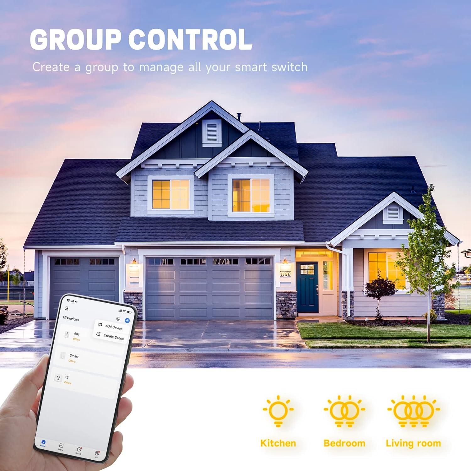 Interruptor de Luz Inteligente ZHEJIANG YUANTAI Wi-Fi 2.4GHz