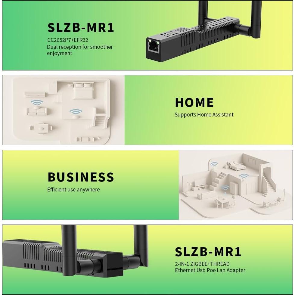 Adaptador Zigbee 3.0 SMLIGHT SLZB-MR1 Ethernet USB WiFi