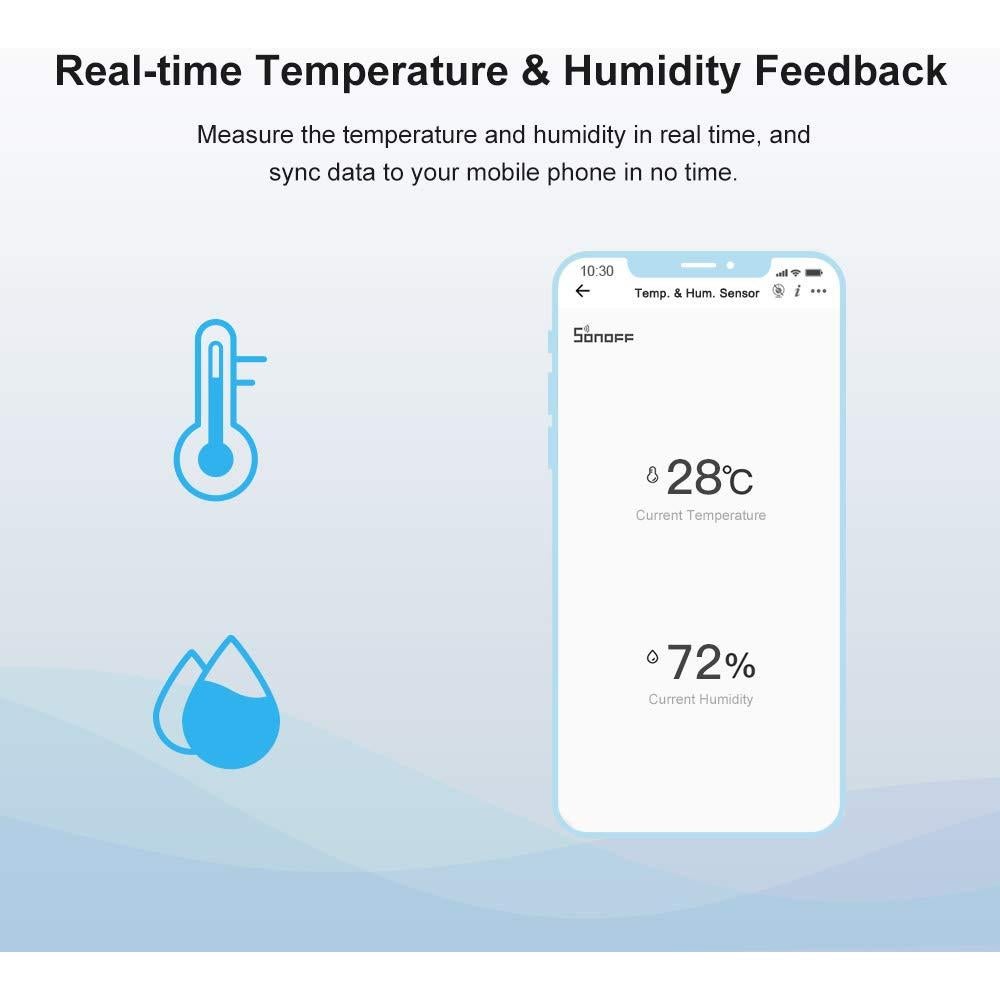 Sensor de Temperatura y Humedad SONOFF SNZB-02 ZigBee - Paquete de 2
