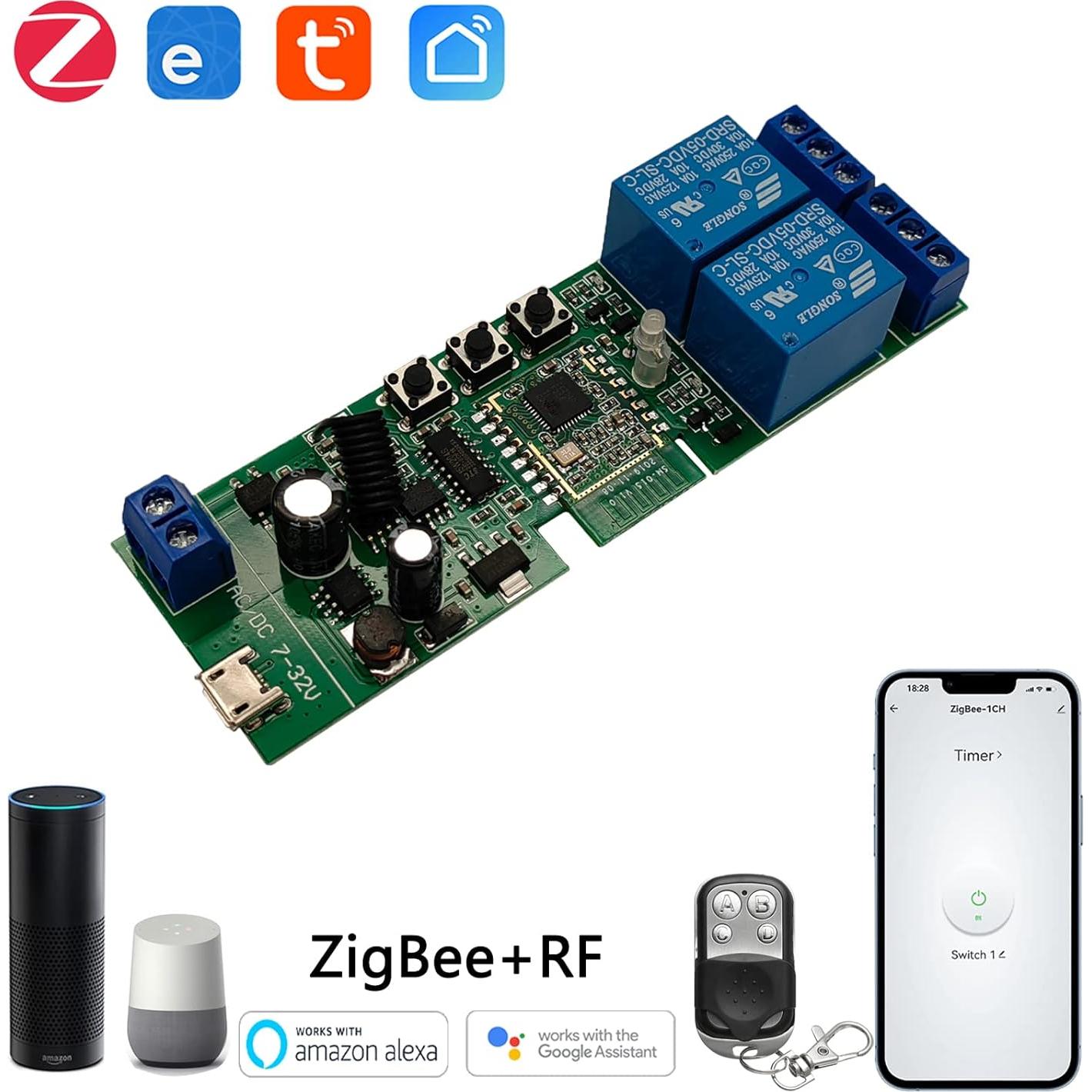 Interruptor Inteligente ZigBee 2 Canales Jane Eyre con Control Remoto