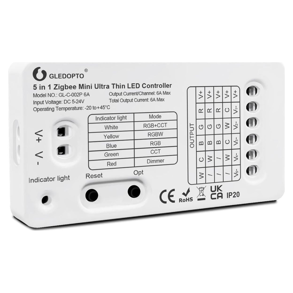Controlador LED ZigBee 5 en 1 Sogledwow GL-C-002P 6A