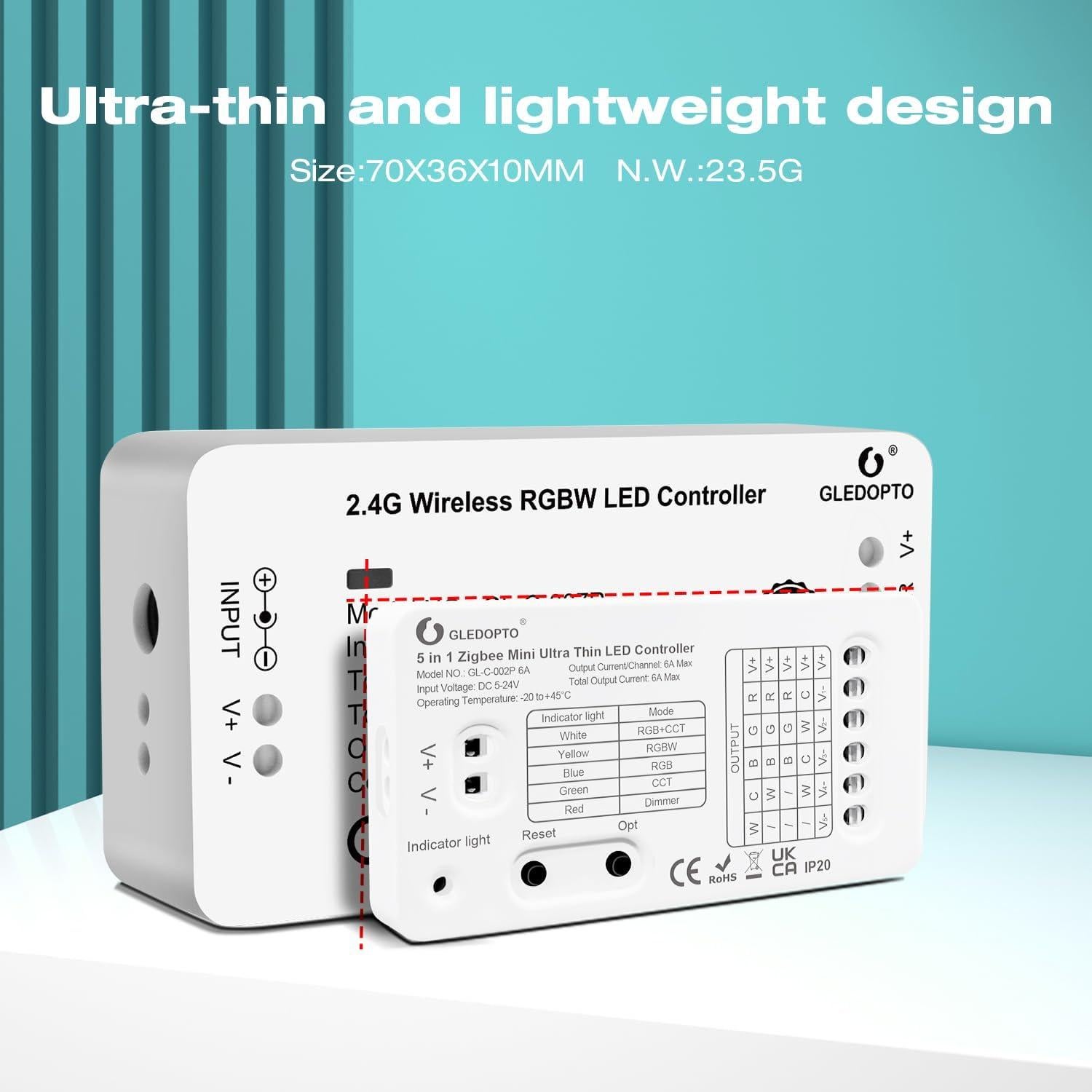 Controlador LED ZigBee 5 en 1 Sogledwow GL-C-002P 6A