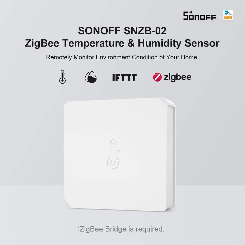 Sensor de Temperatura y Humedad SONOFF SNZB-02 ZigBee Interior