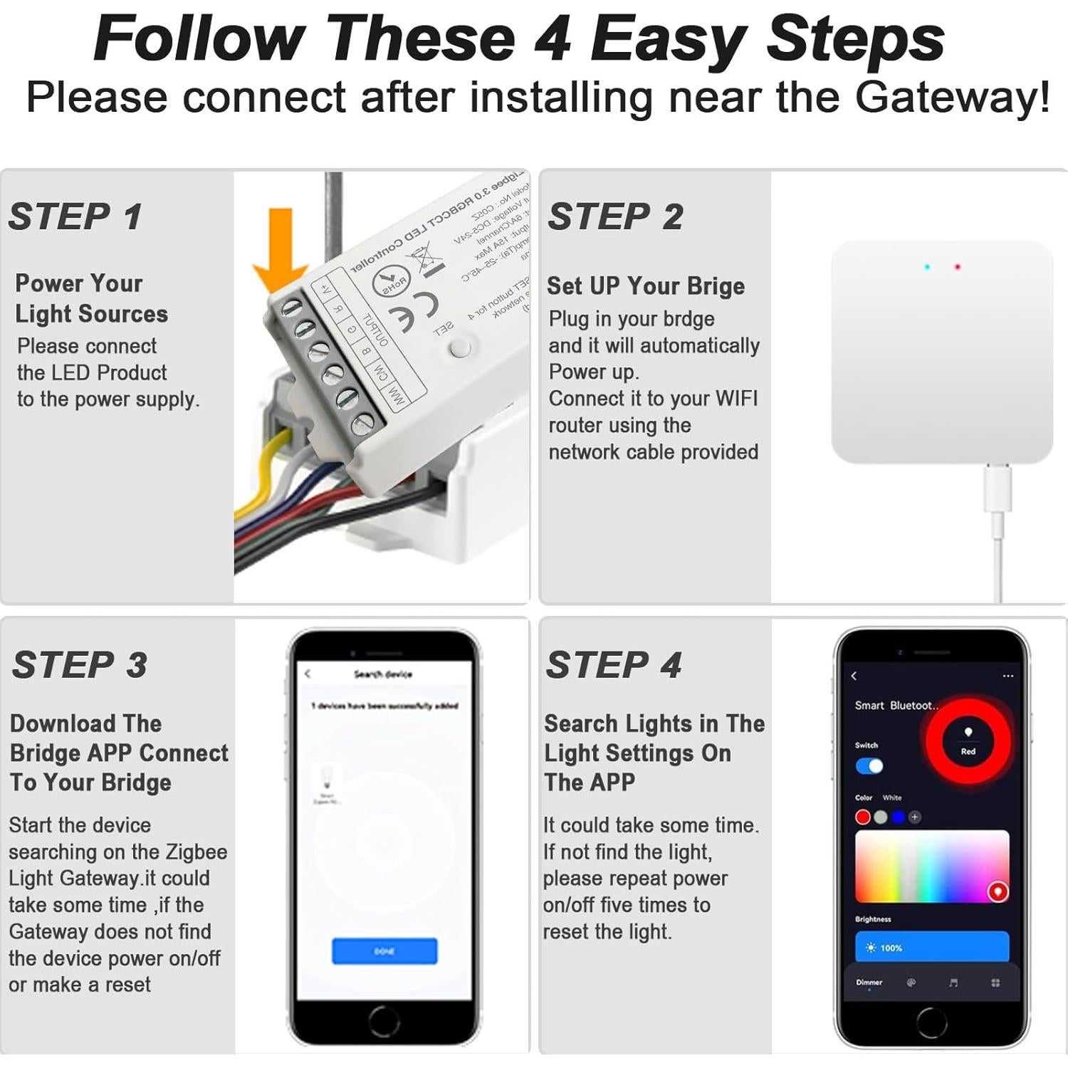 Controlador LED ZigBee 3.0 COXO C01Z PWM 5-24V Dimmer