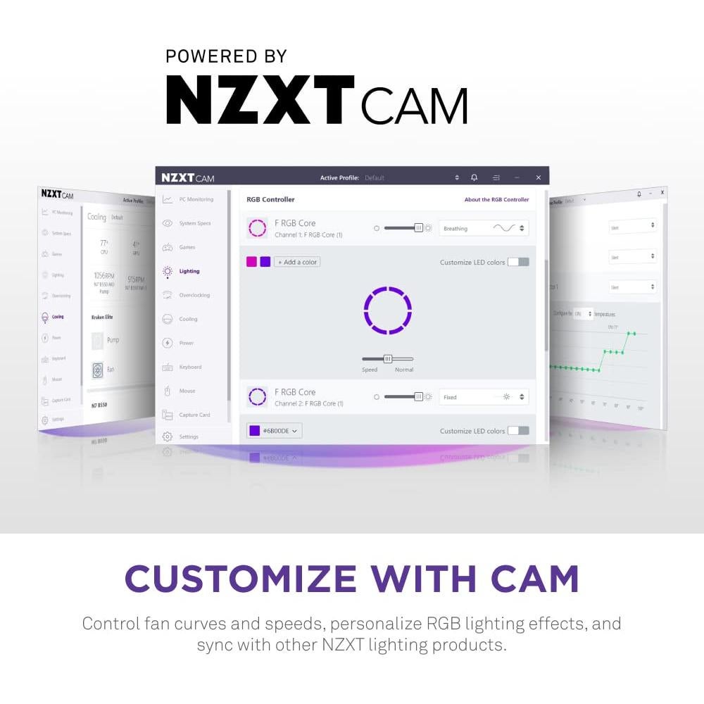 Ventiladores RGB NZXT F120 Core 3x120mm Alta Presión