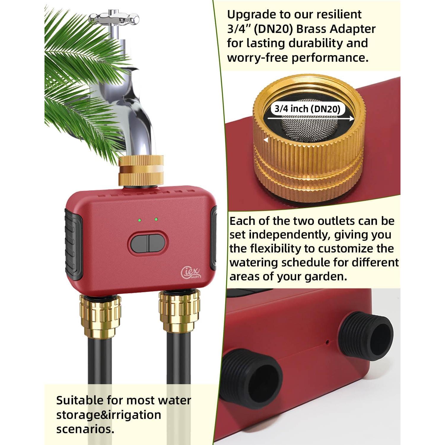 Temporizador de Riego Inteligente WiFi GIEX GX-03 Doble