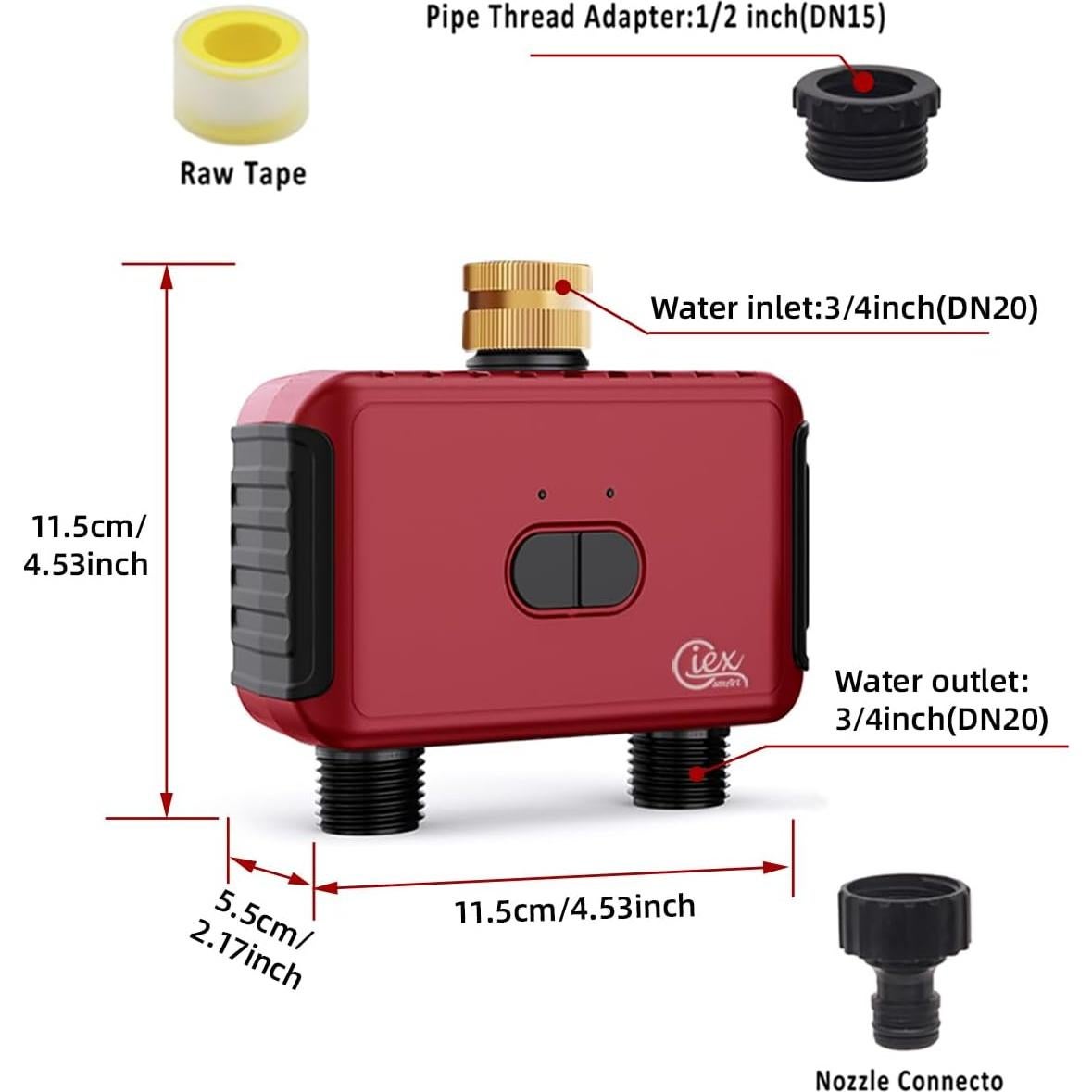 Temporizador de Riego Inteligente WiFi GIEX GX-03 Doble