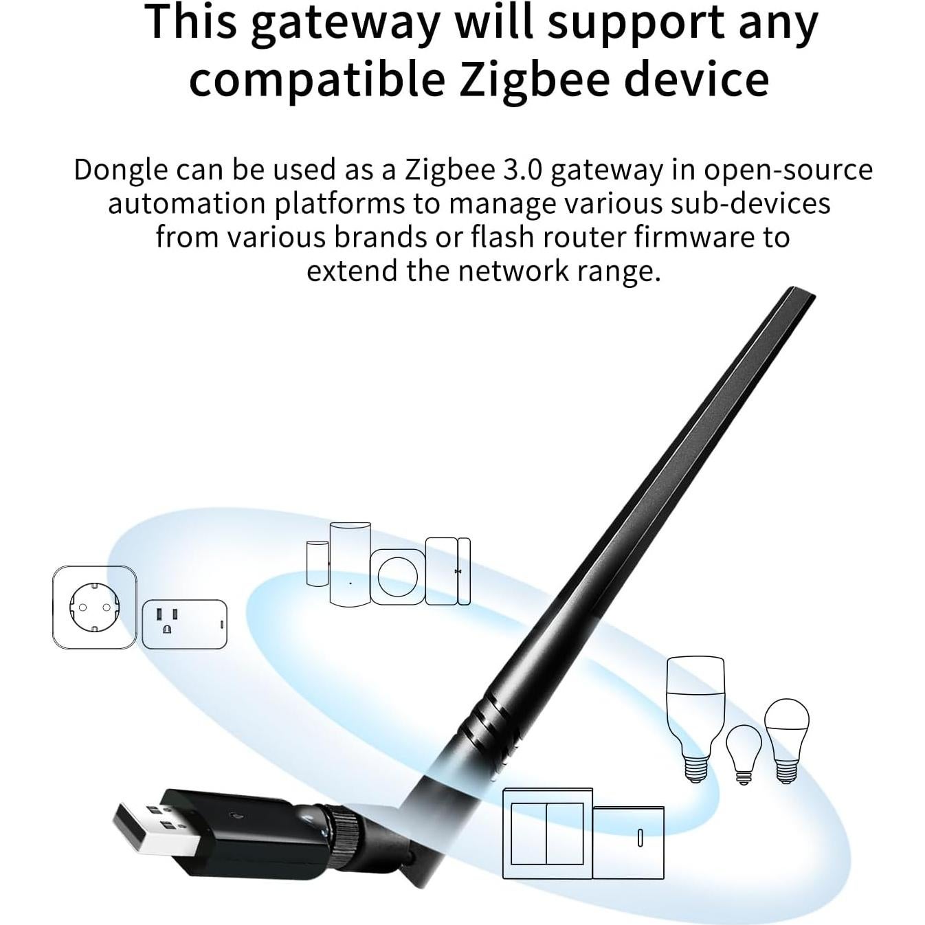 Adaptador Zigbee 3.0 Easebloom con Antena 5dBi para Home Assistant