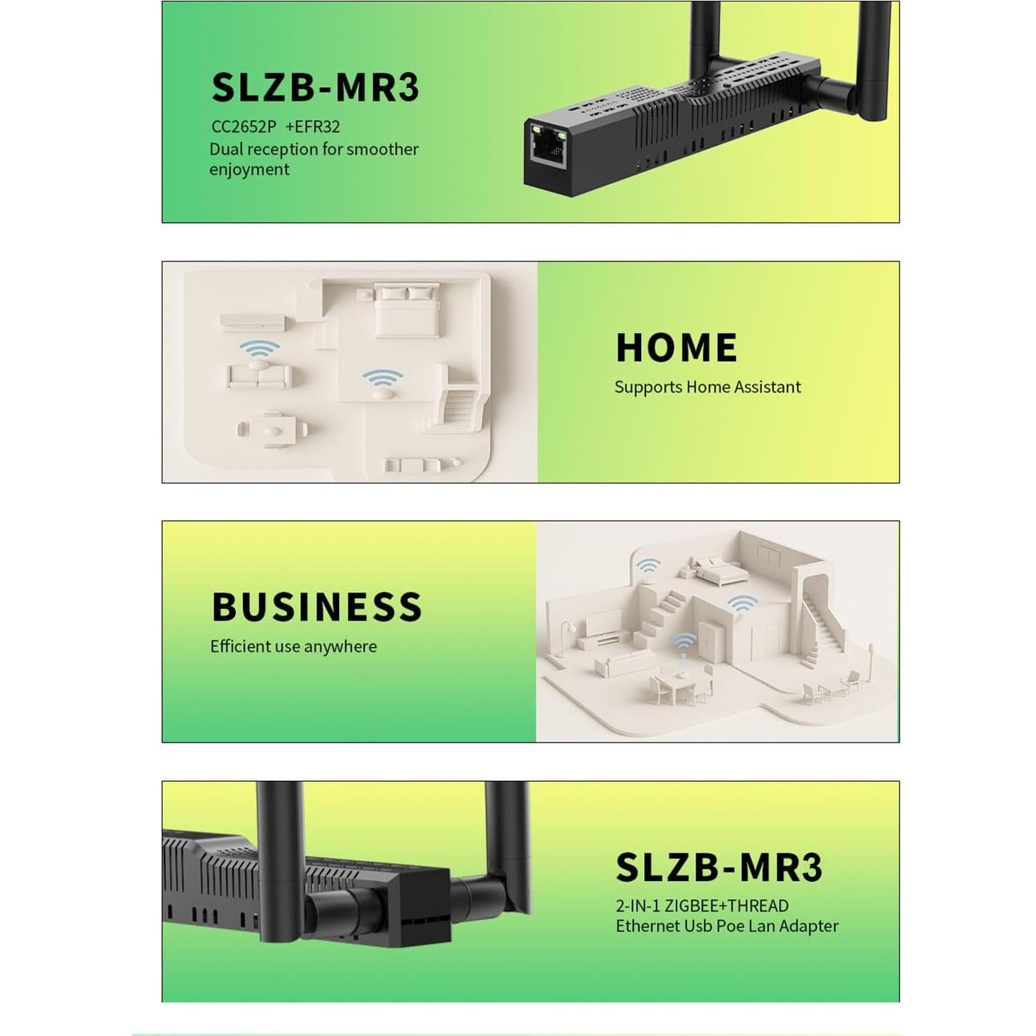 Coordinador Zigbee 3.0 SMLIGHT SLZB-MR3 con PoE y USB