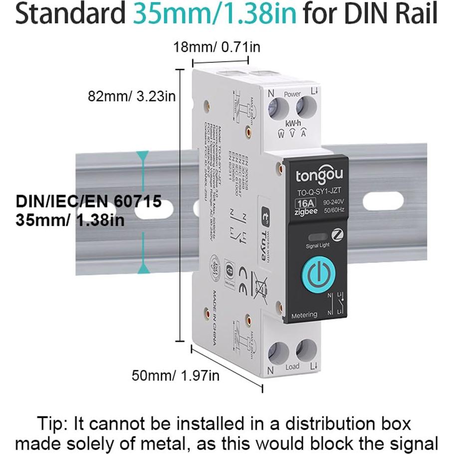 Interruptor Inteligente ZigBee 16A Changyou con Control APP