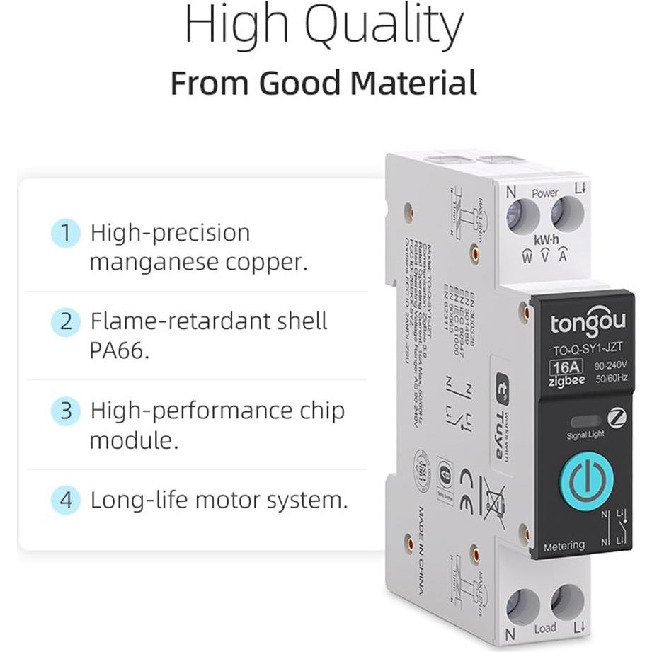 Interruptor Inteligente ZigBee 16A Changyou con Control APP