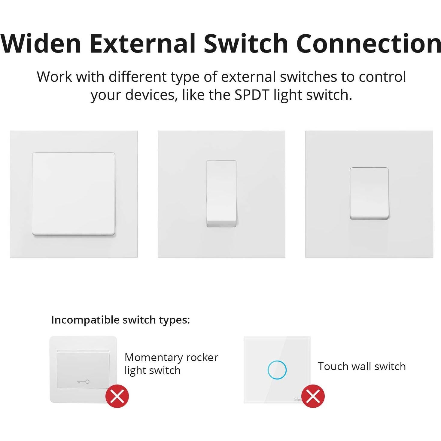 Interruptor de Luz Inteligente SONOFF ZBMINI ZigBee 2 Vías