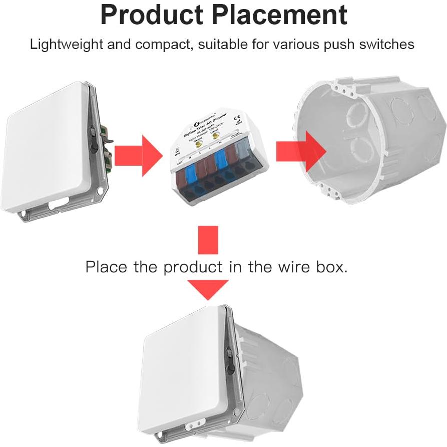 Dimmer ZigBee 3.0 GLEDOPTO AC Triac 400W Regulable Mini