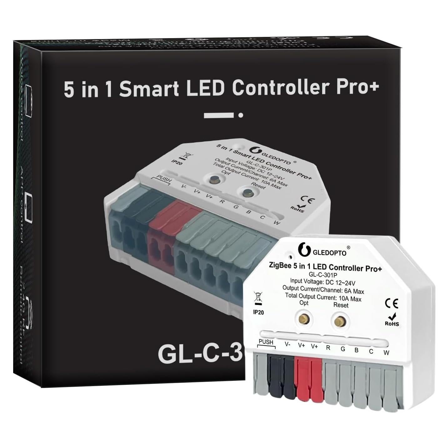 Controlador LED ZigBee GLEDOPTO Pro Mini 12-24V 5 Modos