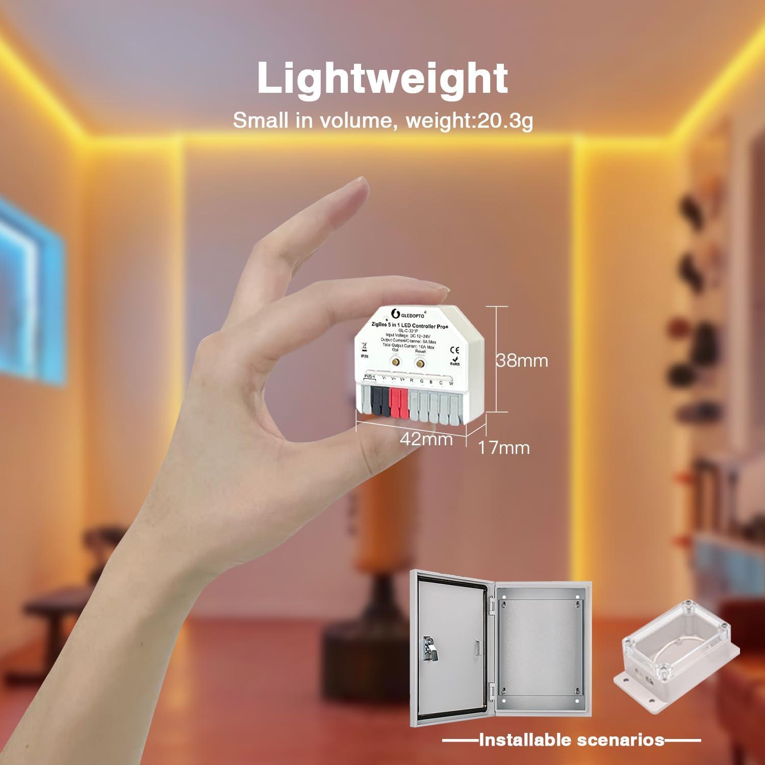 Controlador LED ZigBee GLEDOPTO Pro Mini 12-24V 5 Modos