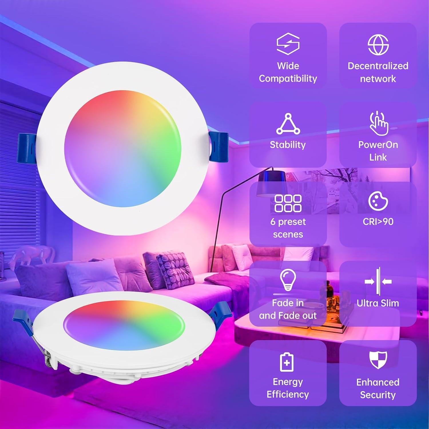 Xsky Downlight Empotrado Inteligente Zigbee 10W 750LM 4 Pulgadas