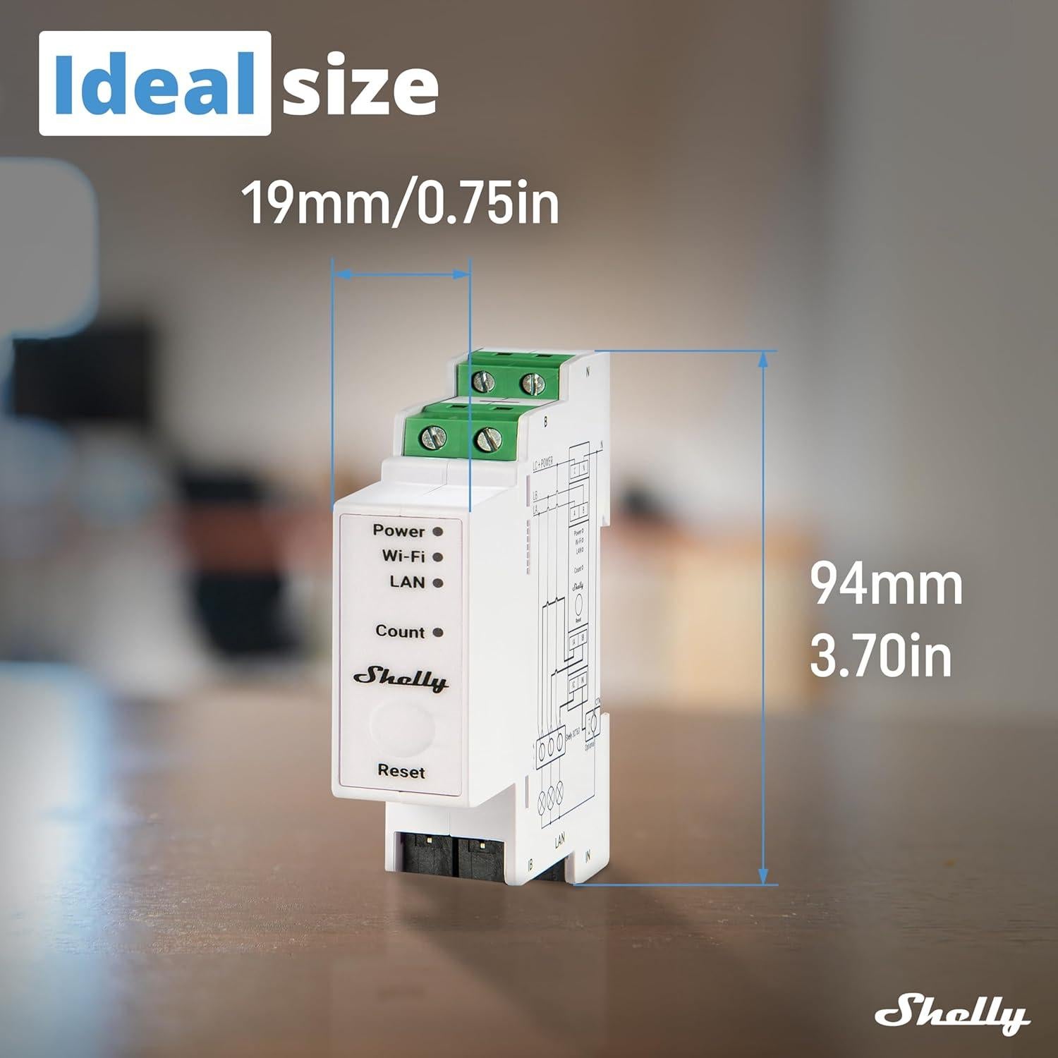 Medidor de Energía Shelly Pro 3EM 3CT 63 - Wi-Fi y LAN