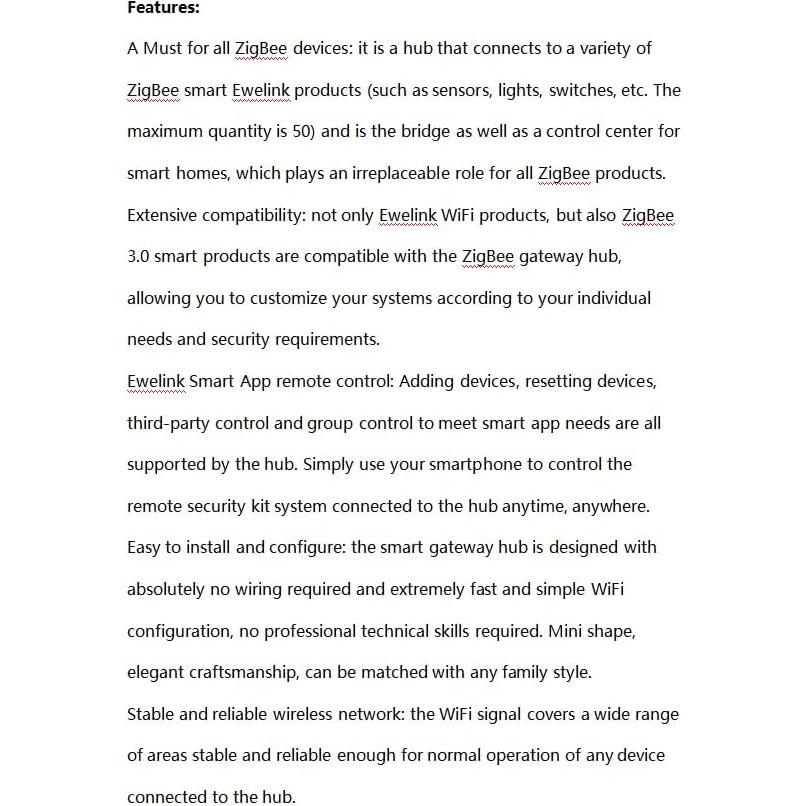 Hub Zigbee Inteligente Ewelink 2.4GHz Control Remoto