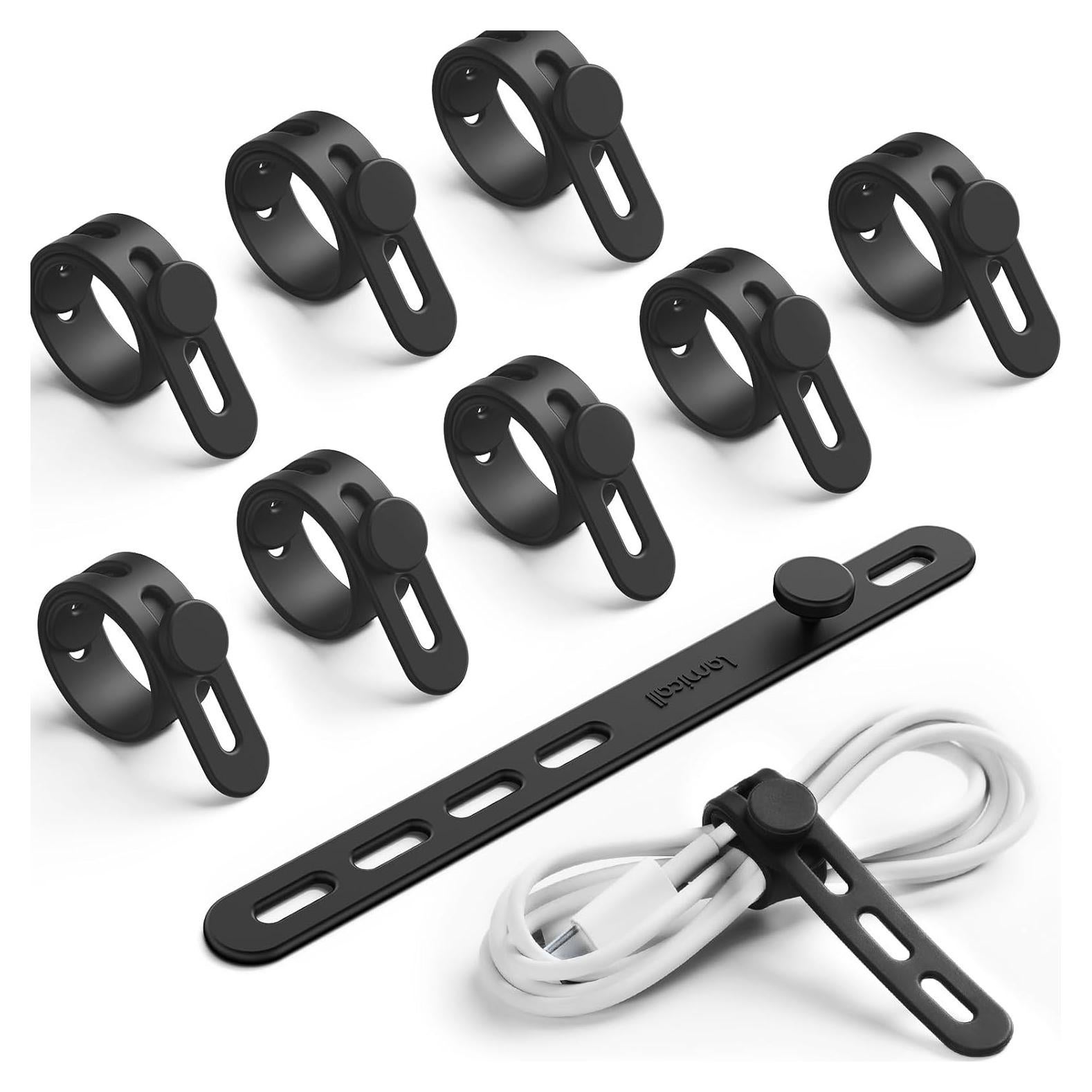 10Pack Correas de Silicona Lamicall para Organizar Cables