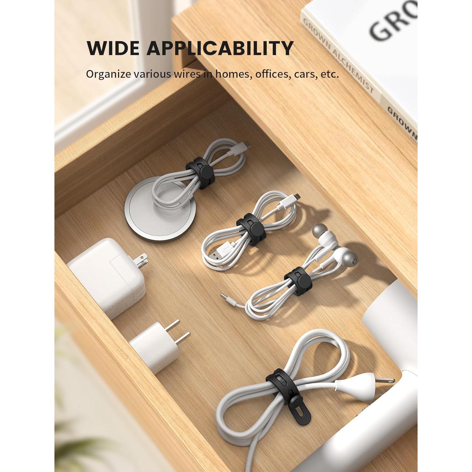 10Pack Correas de Silicona Lamicall para Organizar Cables