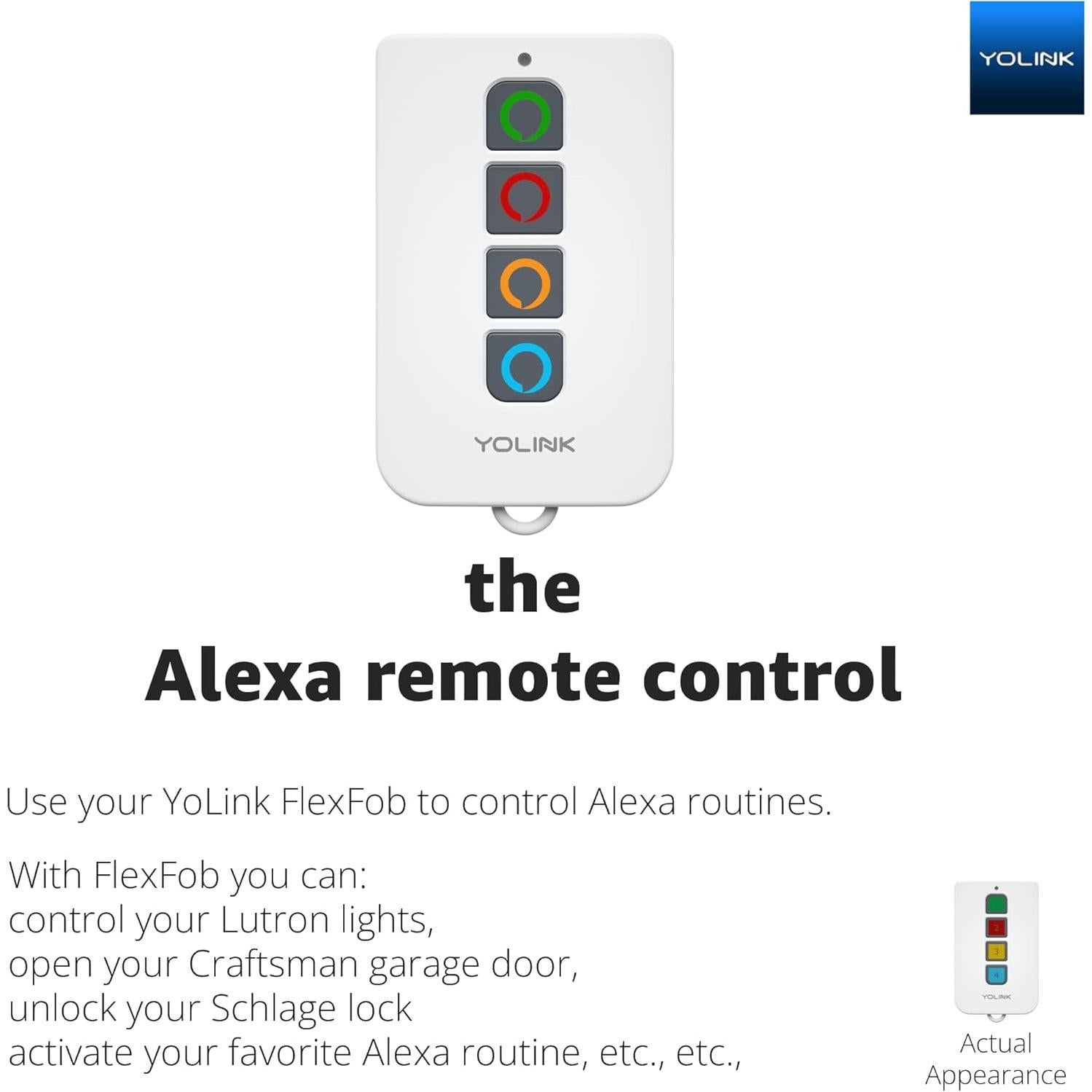 Mando Inteligente YoLink FlexFob 4 Botones, Control Alexa e IFTTT