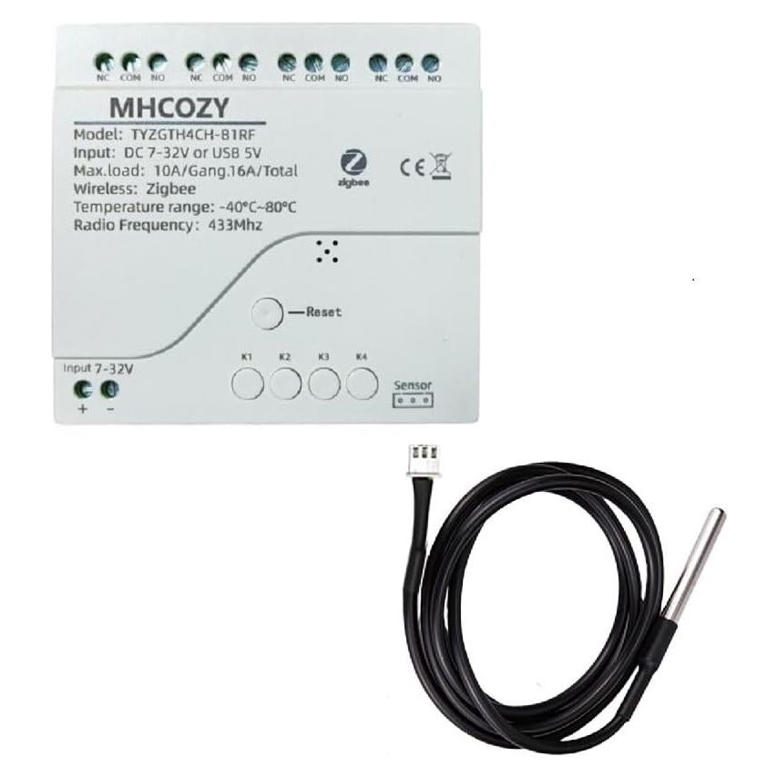 Controlador de Temperatura Zigbee MHCOZY 4 Canales 12V