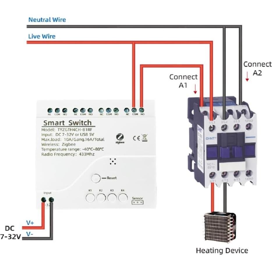Controlador de Temperatura Zigbee MHCOZY 4 Canales 12V
