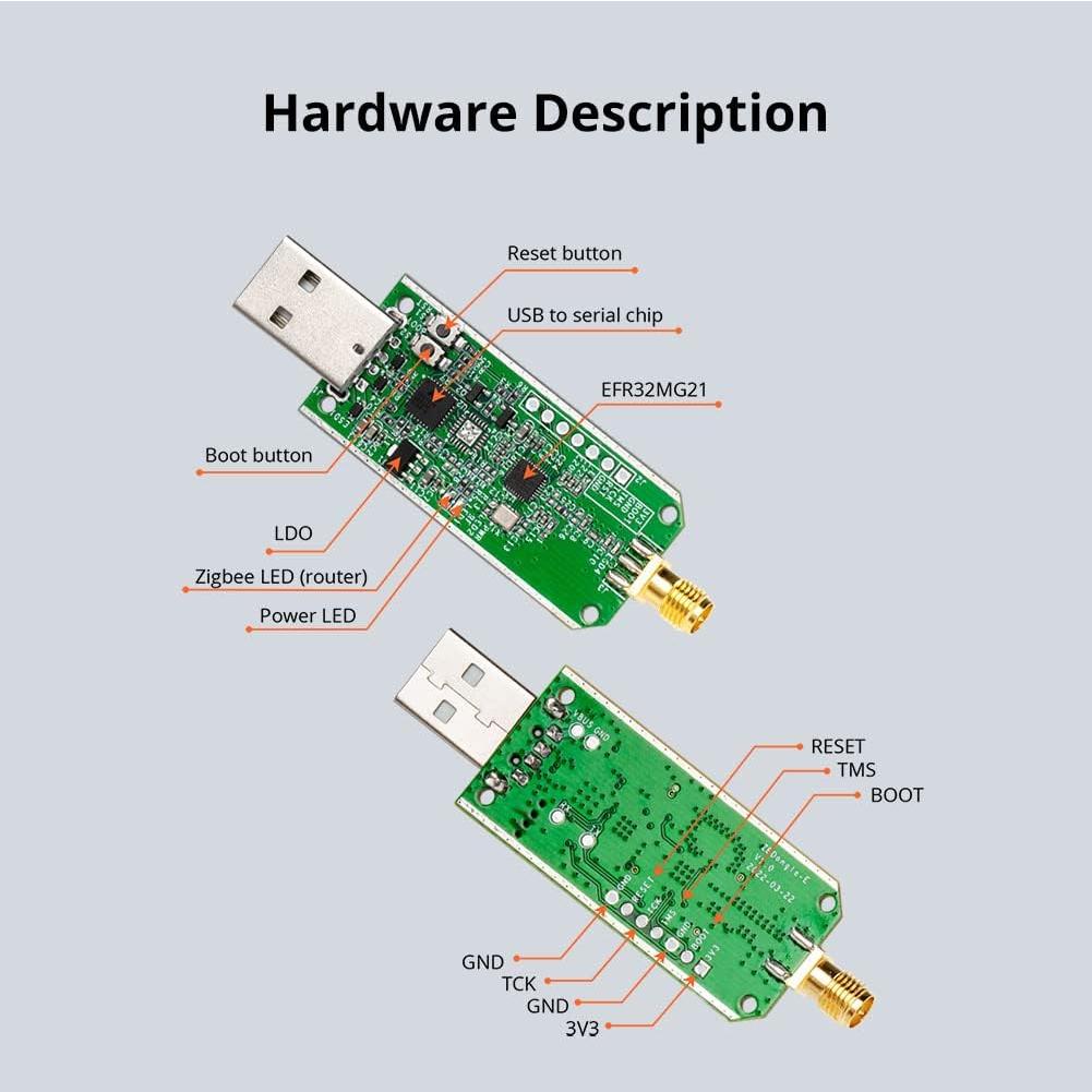 Adaptador USB Zigbee 3.0 Smilewolf ZBDongle-E Inalámbrico