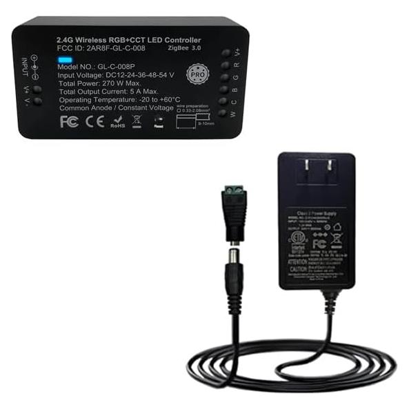 Controlador LED Zigbee 3.0 GIDEALED con fuente 24V 3A